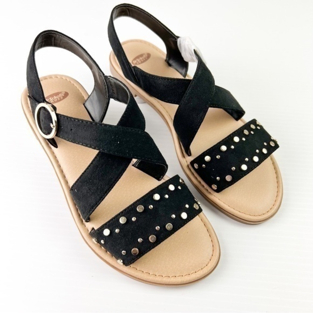 Dr. Scholl's sandals womens size 6 Evan Black strap studded comfort shoe